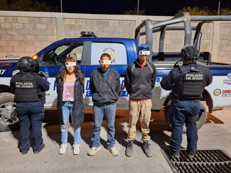 Arresta Policía del Estado a tres con droga en Cuauhtémoc