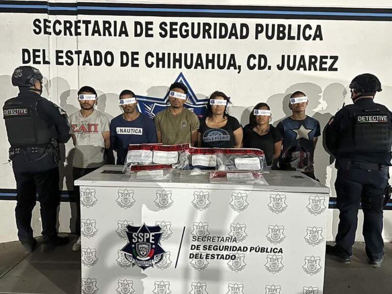Detienen Detectives de la SSPE a 6 con droga en Ciudad Juárez*
