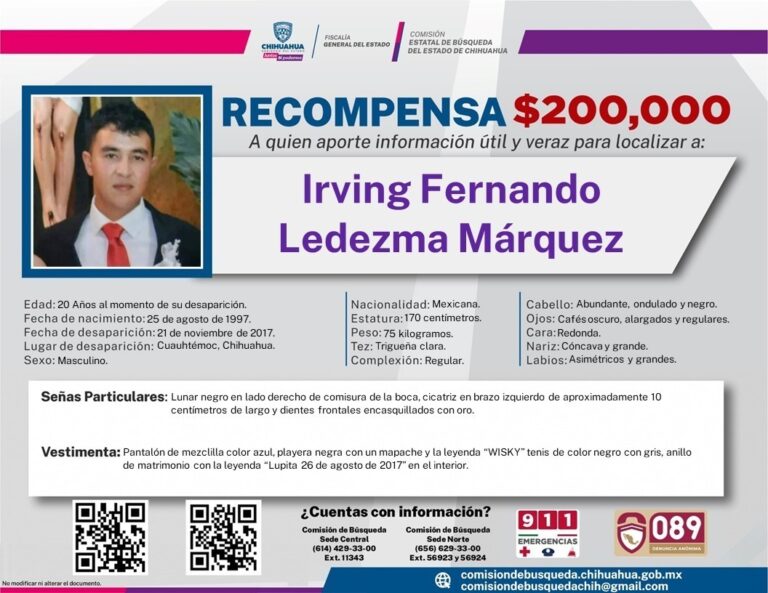 Extienden a Parral, búsqueda de joven desaparecido en Cuauhtémoc en 2017