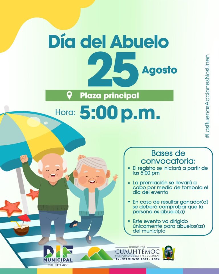 Habrá rifa de tres viajes a Cancún en el evento del “Día del Abuelo” del DIF Municipal
