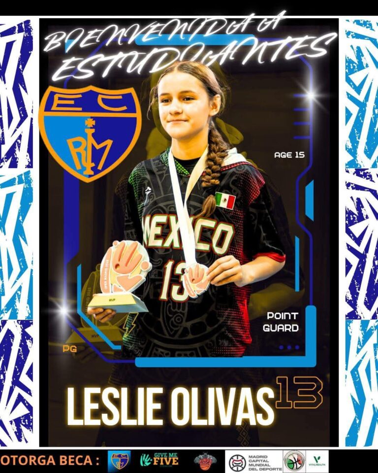 La basquetbolista cuauhtemense Leslie Olivas se va becada al club de Madrid España